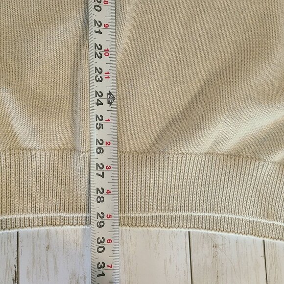 Chaps Light Beige Cotton Knit Crew Neck Long Sleeve Pullover Sweater Men XXL NEW - Picture 8 of 9